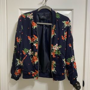 Zara floral bomber jacket